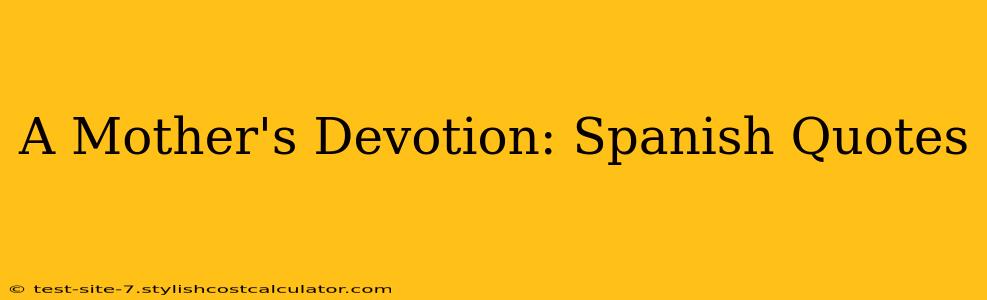 A Mother's Devotion: Spanish Quotes