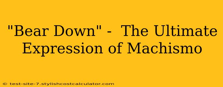 "Bear Down" -  The Ultimate Expression of Machismo