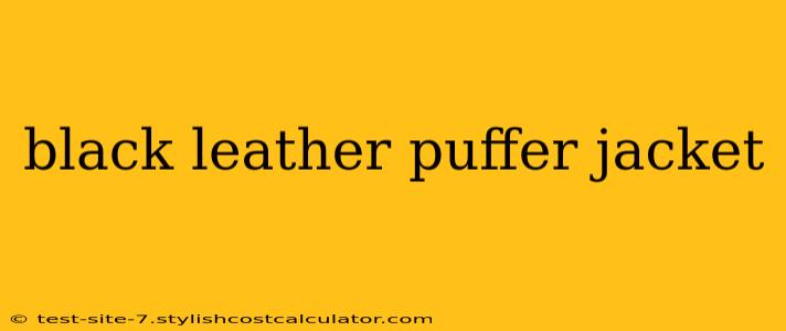 black leather puffer jacket