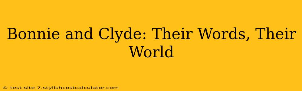 Bonnie and Clyde: Their Words, Their World