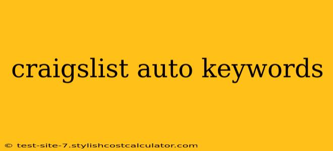 craigslist auto keywords