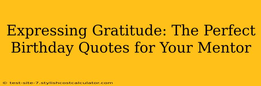 Expressing Gratitude: The Perfect Birthday Quotes for Your Mentor