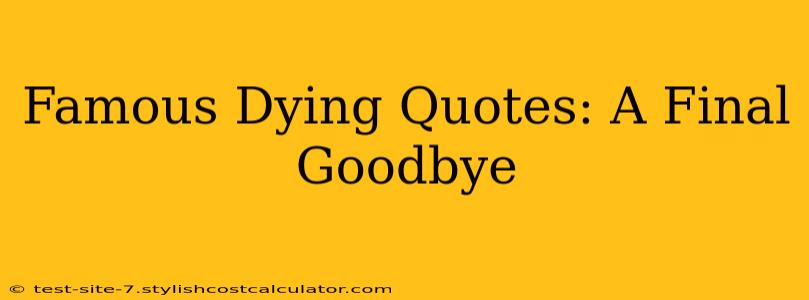 Famous Dying Quotes: A Final Goodbye