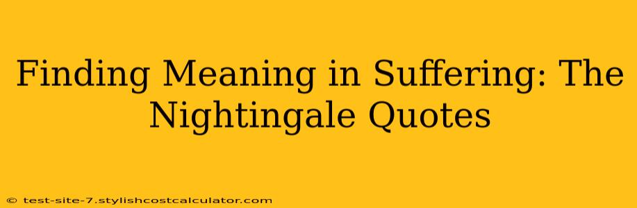 Finding Meaning in Suffering: The Nightingale Quotes