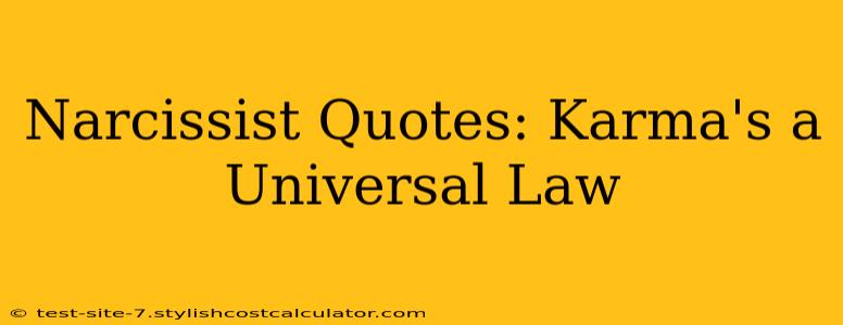 Narcissist Quotes: Karma's a Universal Law