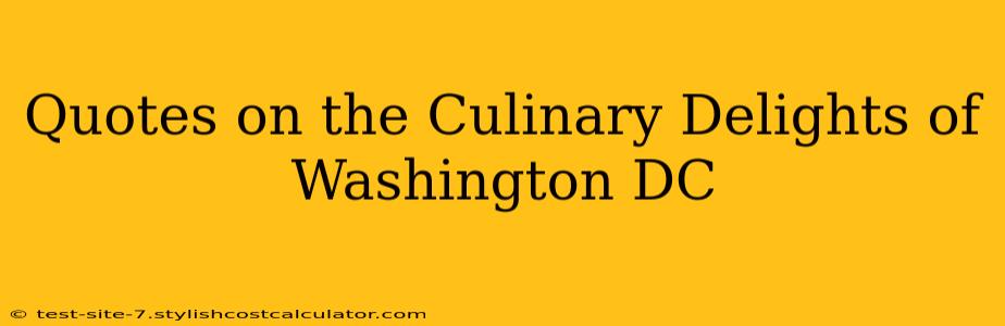 Quotes on the Culinary Delights of Washington DC