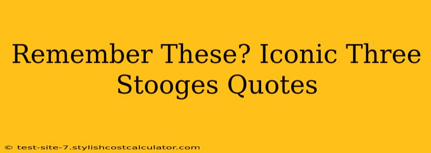 Remember These? Iconic Three Stooges Quotes