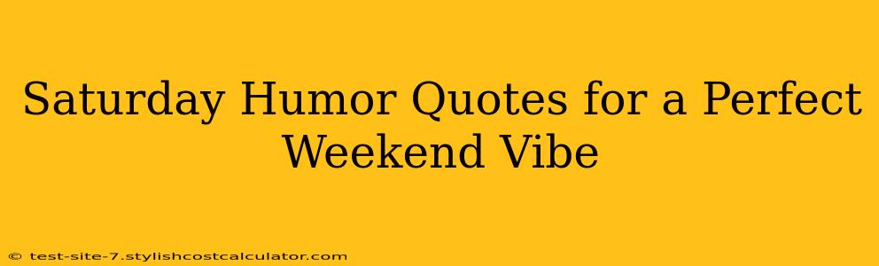 Saturday Humor Quotes for a Perfect Weekend Vibe