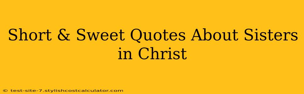 Short & Sweet Quotes About Sisters in Christ