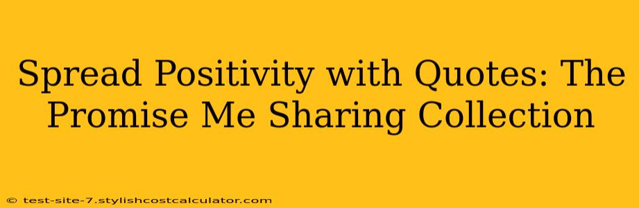 Spread Positivity with Quotes: The Promise Me Sharing Collection