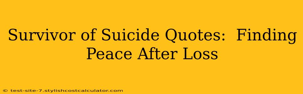 Survivor of Suicide Quotes:  Finding Peace After Loss
