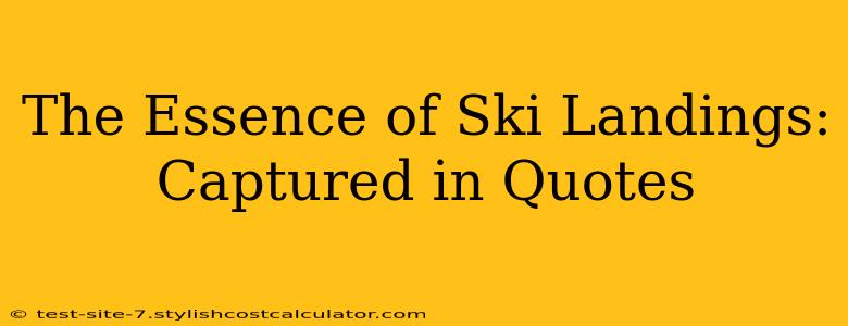 The Essence of Ski Landings: Captured in Quotes