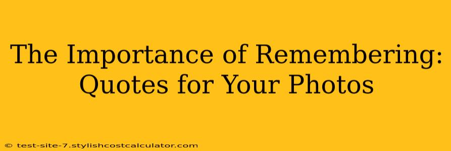 The Importance of Remembering: Quotes for Your Photos