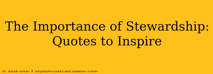 The Importance of Stewardship: Quotes to Inspire
