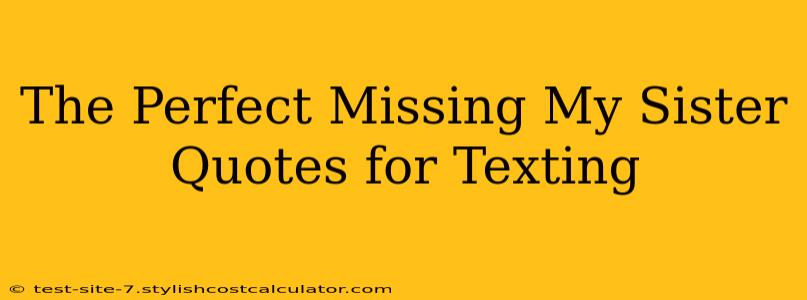 The Perfect Missing My Sister Quotes for Texting