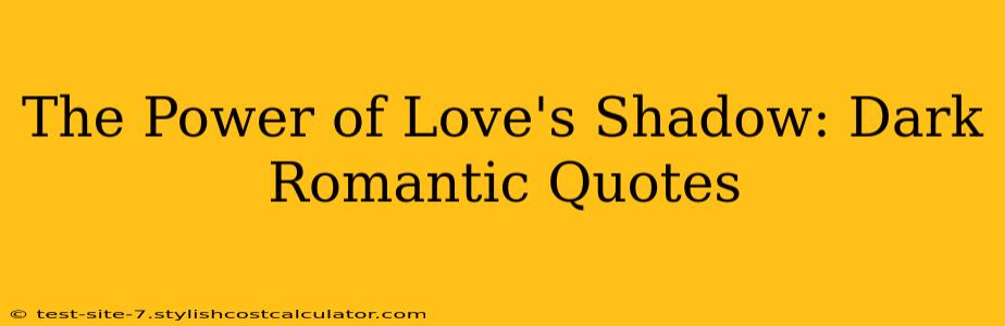 The Power of Love's Shadow: Dark Romantic Quotes