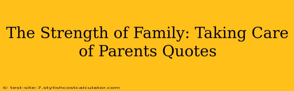 The Strength of Family: Taking Care of Parents Quotes